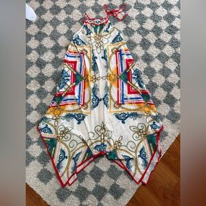 JEALOUS TOMATO Handkerchief Long Midi Maxi Dress Nautical Sailing Print Chains